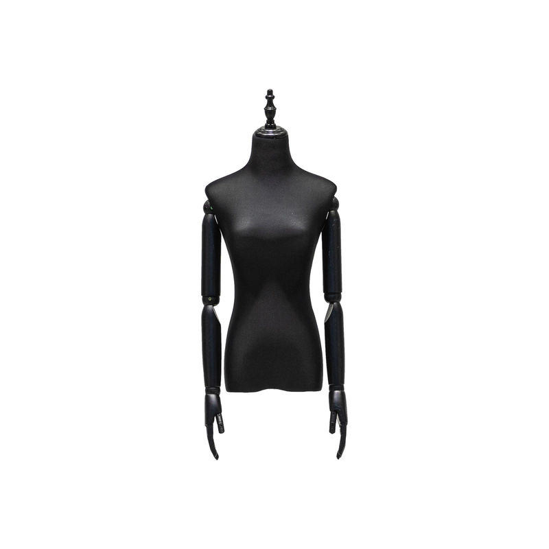 Maniquí femenino de algodón de cuerpo medio con brazos y una cubierta especial de la cabeza expuesta en el mostrador